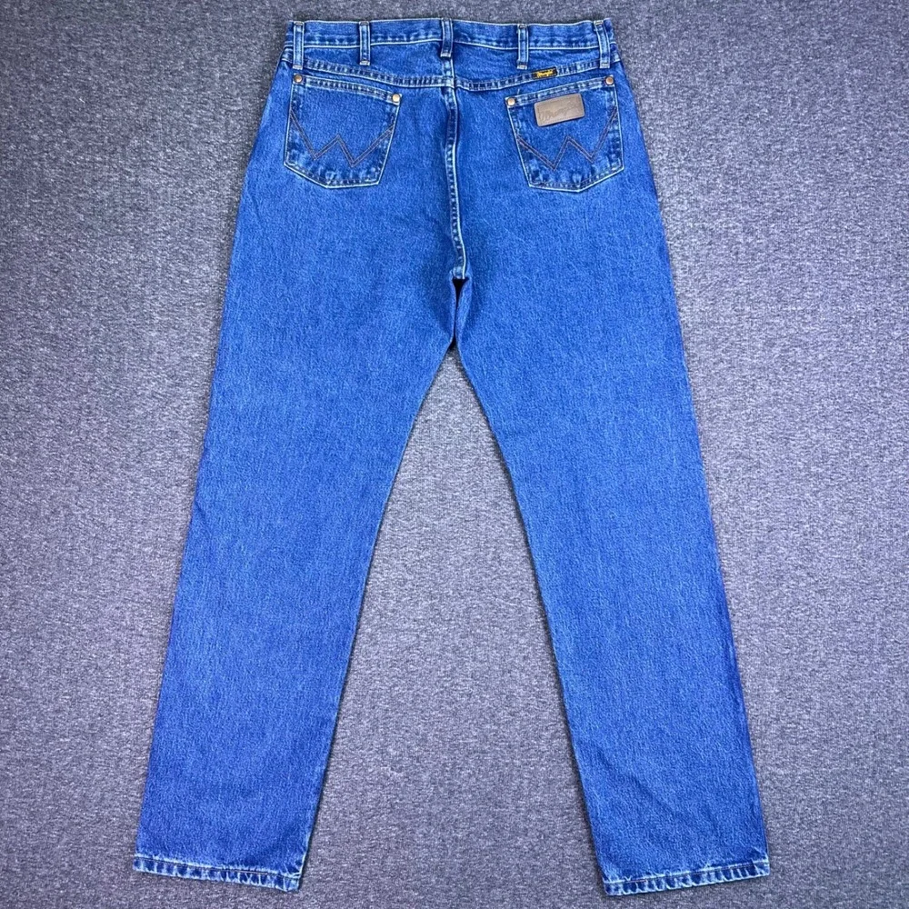 Wrangler Jeans Men 35x33 Blue Cowboy Cut 13MWZGK Straight Western Workwear Rodeo